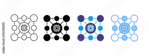Nanotechnology Multipel Icon Set.