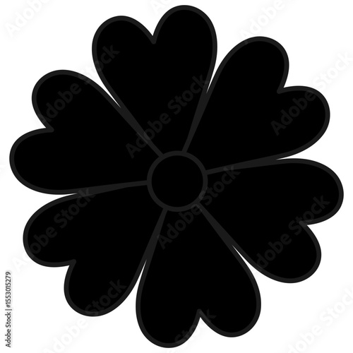 Cornflower. Silhouette. Wildflower. Vector illustration. Cartoon. Isolated white background. Idea for web design.