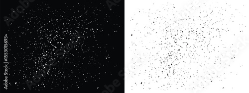 Realistic black and white paint ink grunge texture splatter background design