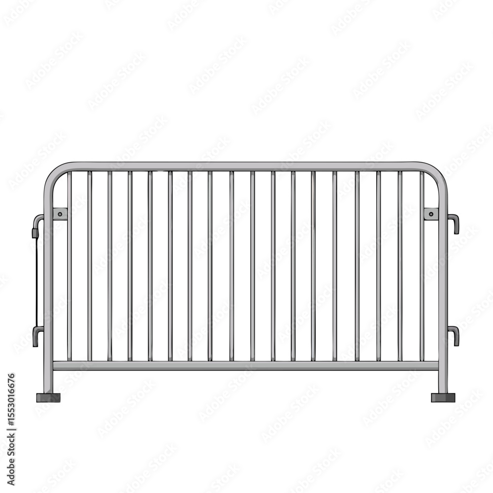 Steel pedestrian fence without background Steel pedestrian fence without background
