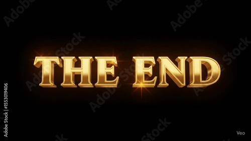 inscription The End on the night, animation