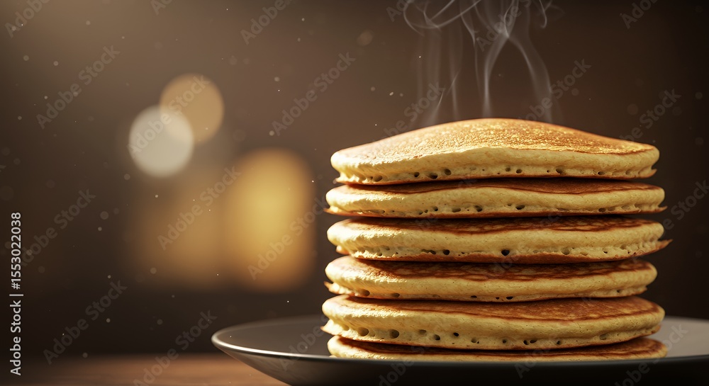 custom made wallpaper toronto digitalGolden Stack of Warm Pancakes Steaming on a Dark Plate