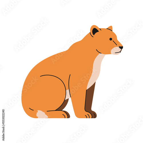 Lioness sitting calmly and patiently