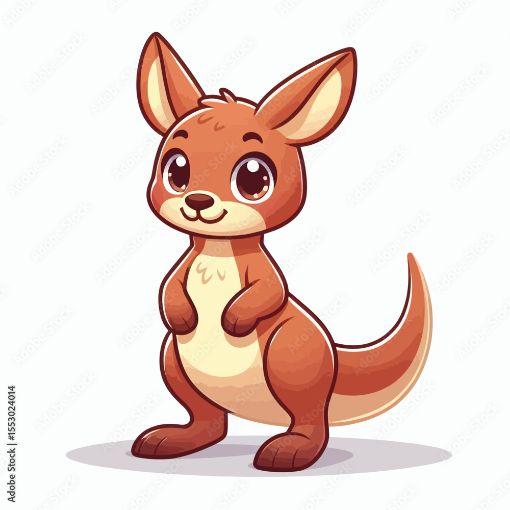 Fototapeta premium Cute Cartoon Kangaroo Character Illustration