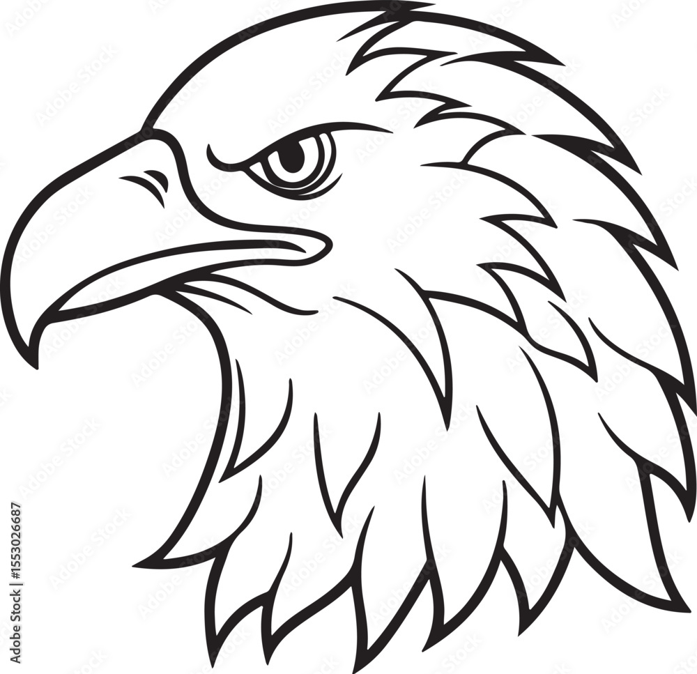 Obraz premium Eagle head line art icon
