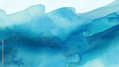 Wallpaper Mural Abstract Blue Watercolor Background  Fluid Texture, Ocean Inspired Art Torontodigital.ca