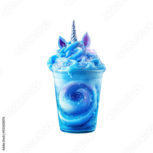 Magical Unicorn Galaxy Smoothie in Plastic Cup
