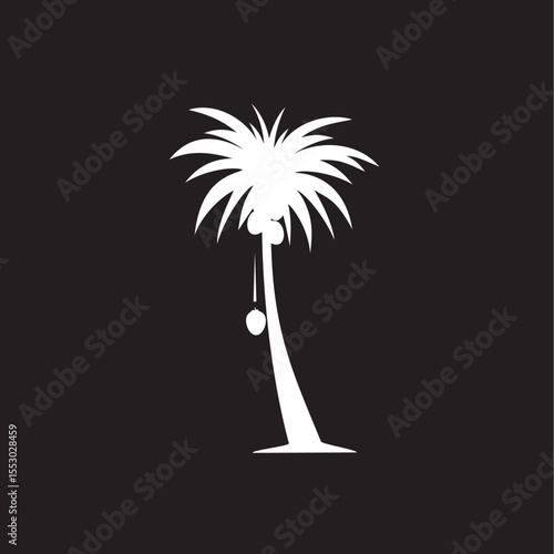 coconuts fall from the tree vector, silhouette
