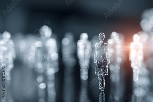 Digital Human Network Connection Concept.