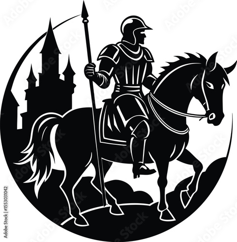 Silhouette of a Knight on Horseback