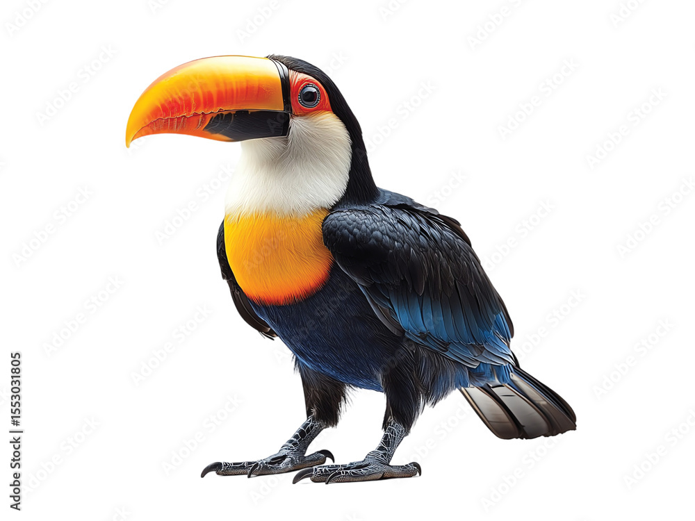 Naklejka premium Toucan isolated on transparent background png
