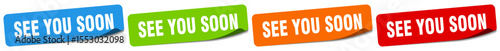 see you soon sticker. see you soon sticker set on white background