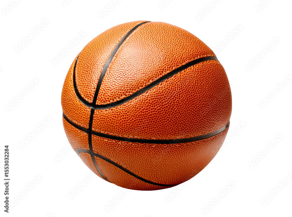 Fototapeta premium Classic orange basketball isolated on black background, Isolated On Transparent Background