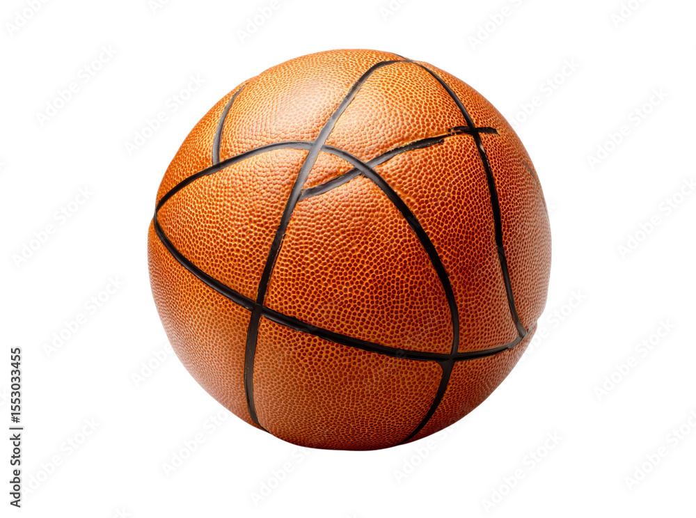 Fototapeta premium Classic orange basketball isolated on black background, Isolated On Transparent Background