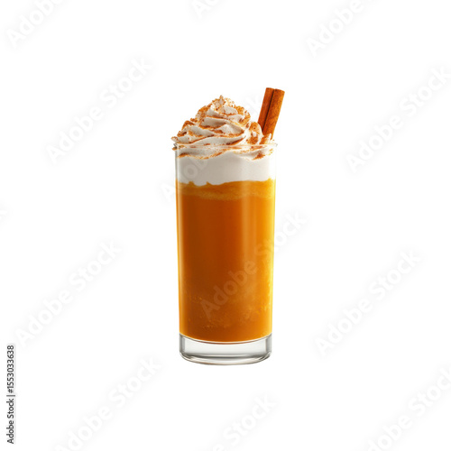 Pumpkin Spice Latte with Whipped Cream and Cinnamon Stick