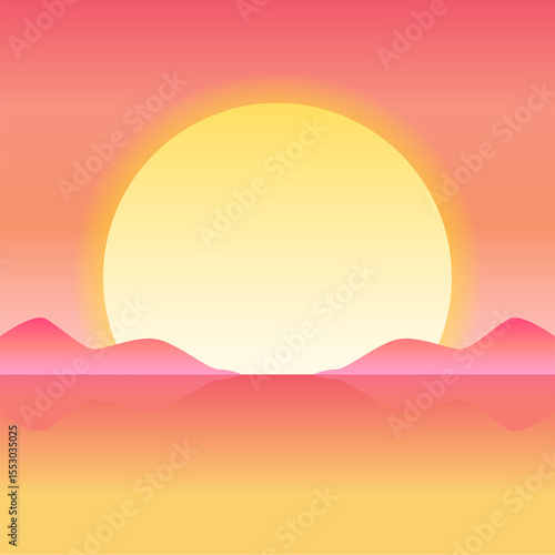 해돋이 배경 일러스트 (Sunrise background illustration) 