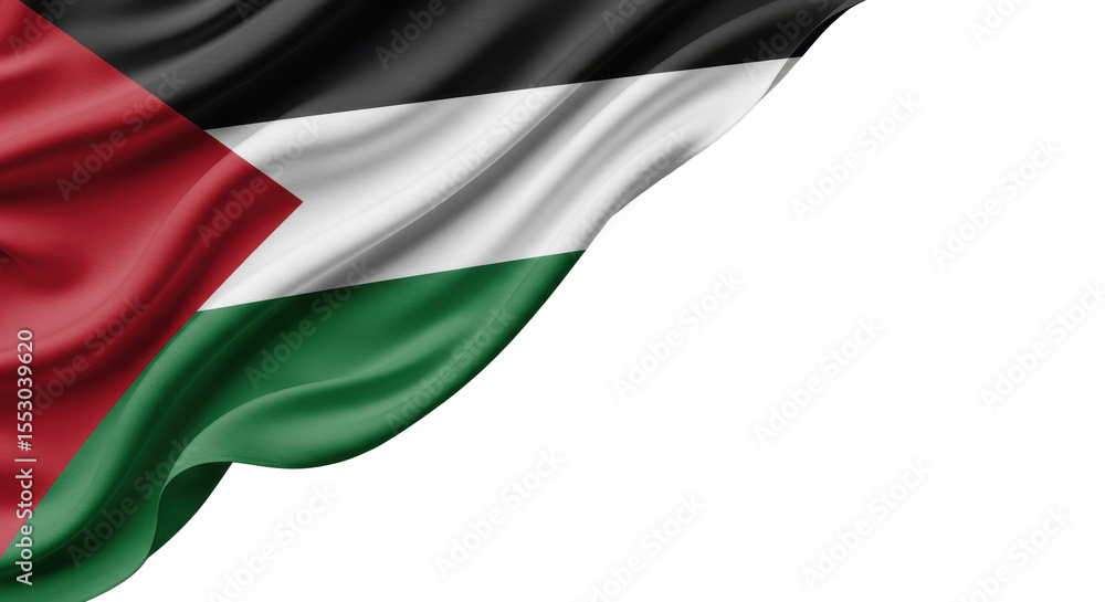 Fototapeta premium Palestinian flag with flowing fabric.