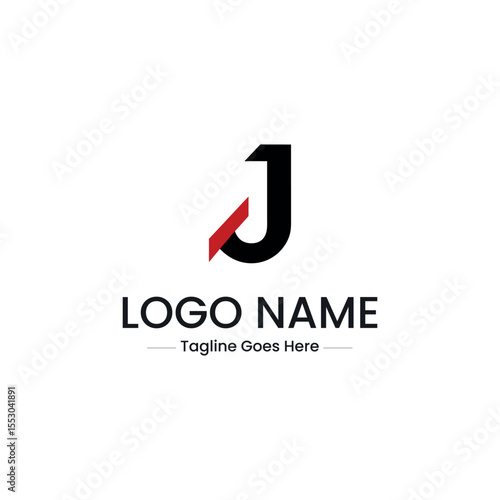 Free Download Vector art of a red and black stylized letter j logo isolated on white background - GFXLoad