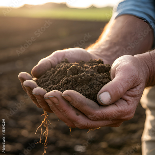 hands holding soil