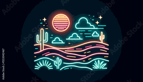 vector illustration of an desert background