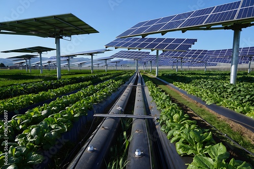 Wallpaper Mural Innovative Agrivoltaics System Integrates Solar Energy Generation with Sustainable Agriculture Practices Torontodigital.ca