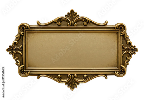 Elegant golden ornate frame isolated on Transparent is ideal for wedding invitations, announcements, or displaying fine art with sophisticated flair.