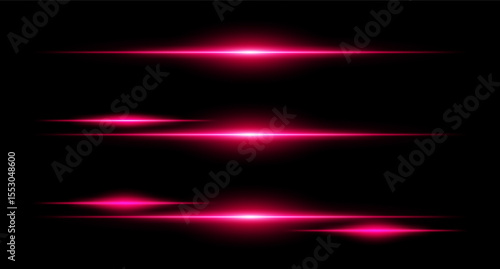 Horizontal glowing beams in layered layout with smooth edges and intensity gradients, ideal for interface design or sci-fi visuals.