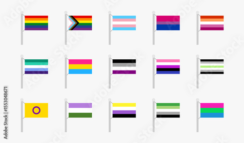 Free Download LGBTQ+ Pride Flag Icons Collection – 15 Colorful Variants - GFXLoad