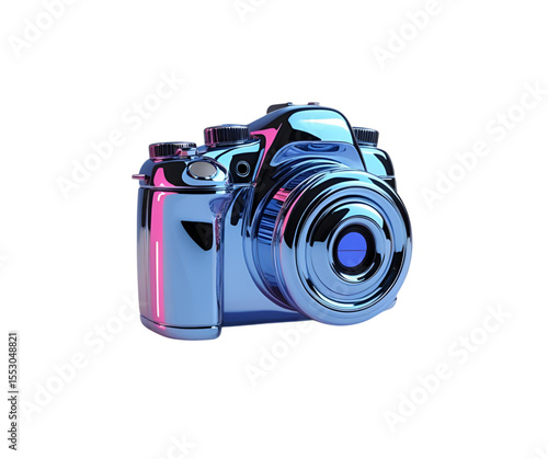 Futuristic Flash: The Sleek Silver Camera.