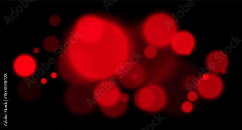 Red glowing bokeh with layered circle particles and blur effect on black backdrop. Creates a dramatic, energetic visual for digital compositions.