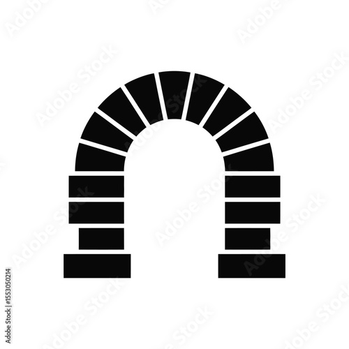 Simple Black and White Archway Illustration for Architectural Design