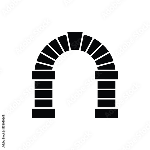 Black and White Archway Silhouette Illustration for Architectural Design Concepts
