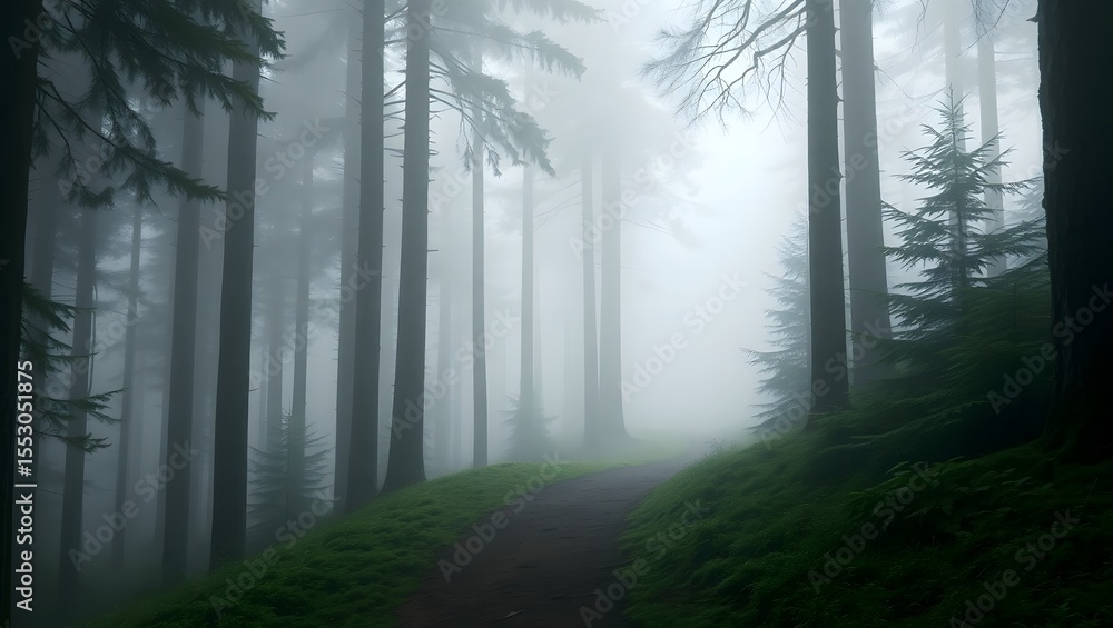 Obraz premium fog in the forest