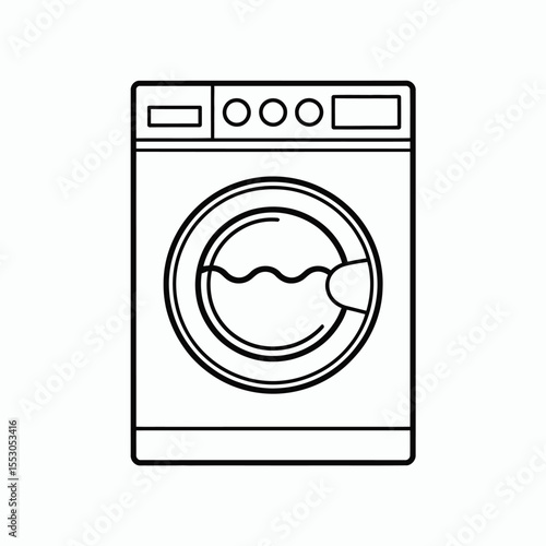 Washing machine outline icon laundry appliance vector illustration design