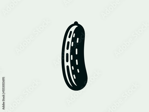 Geometric abstract cucumber vector logo with segmented slices for health food startups
