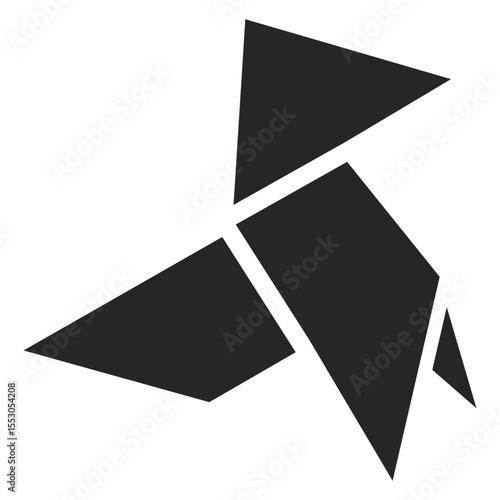 Icono ave de papel sencillo. Paloma estilo origami 