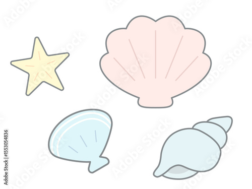 貝殻のイラストセット