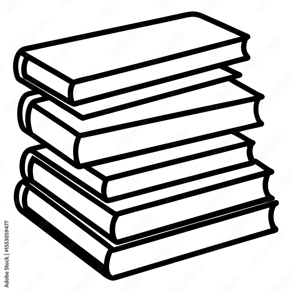 Simple Books Stack Drawing Simple Books Stack Drawing