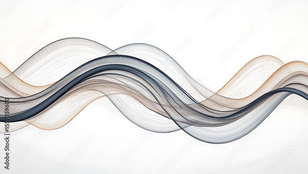 Fototapeta premium Abstract Wavy Lines of Smoke and Light Intertwining Elegantly