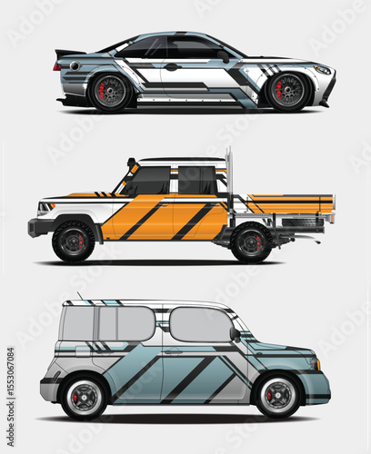 Three Concept Cars with Custom Paint Jobs and Modified Body Kits