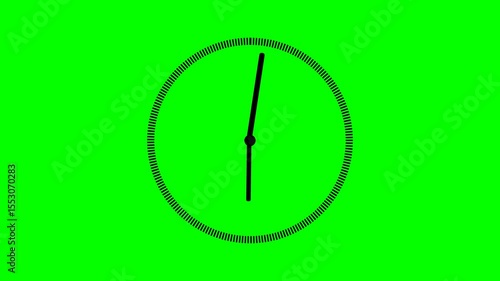 Animation of a clock with rotating time pointers. Watch shows the running time. Counting 24 Hours. Clock with moving arrows. Motion graphics, 4k video