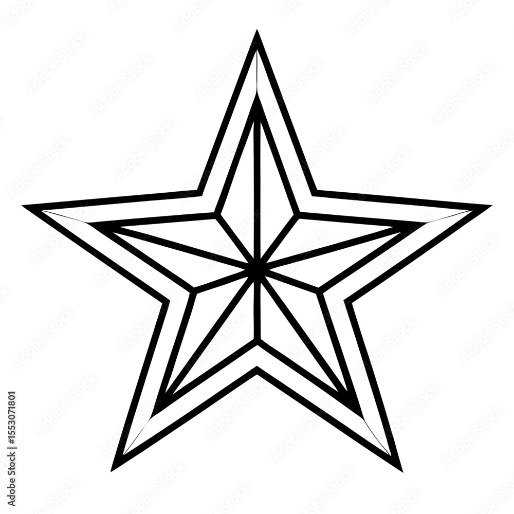 Obraz premium Line Art Scholarly Star Design