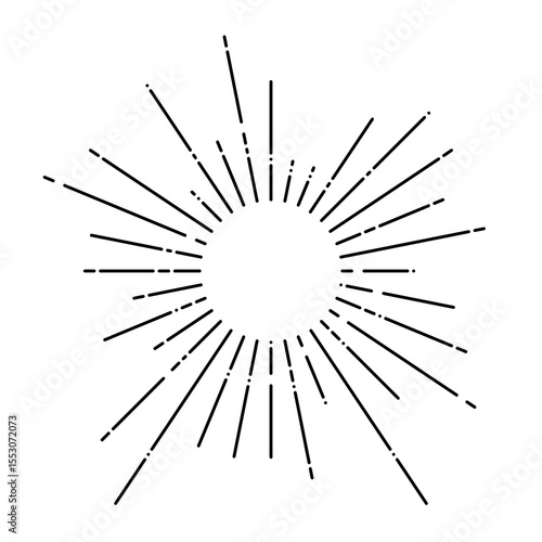 Starburst or sunburst lines. PNG starburst radial rays frame. Isolated transparent PNG.