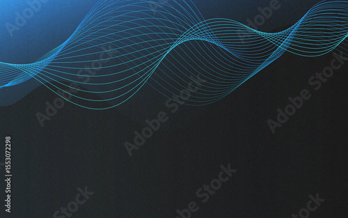 Blue gradient background with shining waves line abstract background.Trendy.Simple design