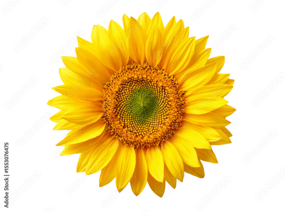 Vibrant sunflower blossom isolated on black background, Isolated On Transparent Background Vibrant sunflower blossom isolated on black background, Isolated On Transparent Background