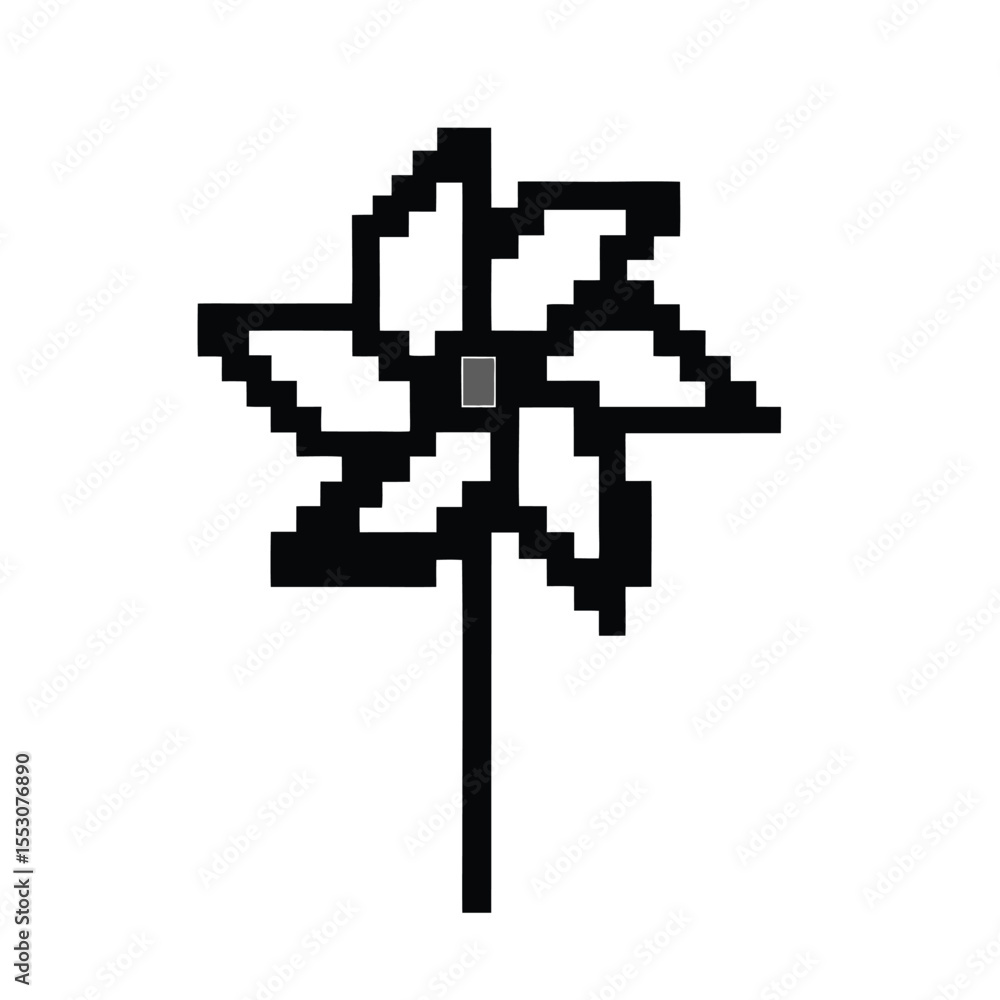 Obraz premium Pinwheel Thin Line Child's Toy Icon