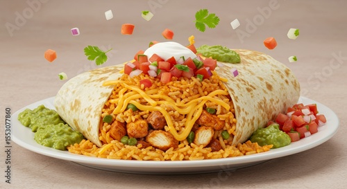 Burrito Bliss: A Delicious Chicken Burrito Exploding with Flavor