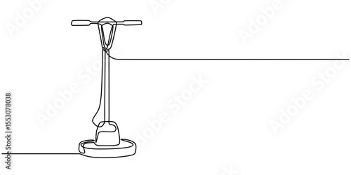 cleaning machine continuous one line drawing, Continuous single line sketch drawing of vacuum cleaner electric household appliance one line editable stroke vector illustration, One single line drawing