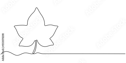 green ivy leaf continuous one line drawing, Emerald Green IVY Leaf Vector Illustration Outlined and Flat Icon Design, A beautiful hand-drawn illustration of an ivy leaf frame, featuring delicate green