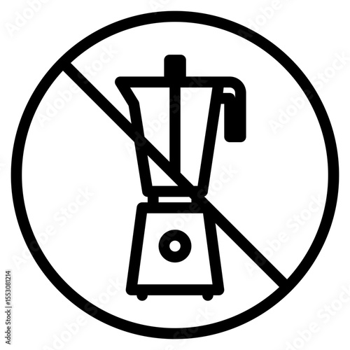 A black and white no blender icon symbolizes the restriction of using the appliance Perfect for signage and informative materials.